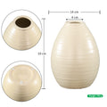 Elegant cream ceramic vase with a glossy finish