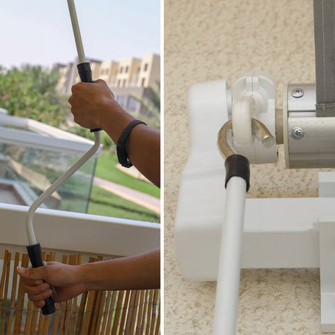 Waterproof shade sail installed over a balcony