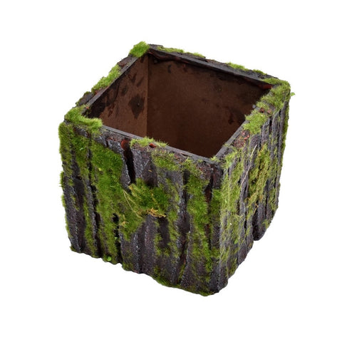 Square shape wood planter for plants