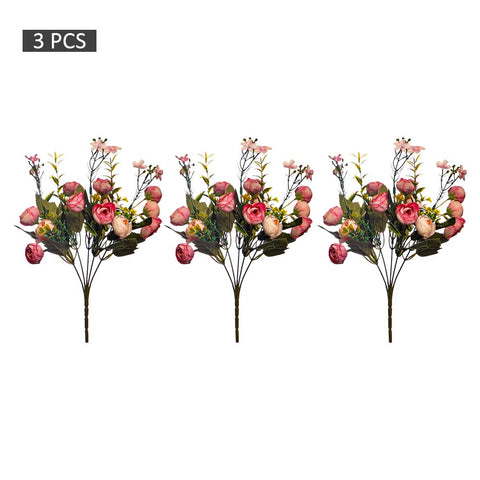 3pcs Mini Artificial Peony Flowers