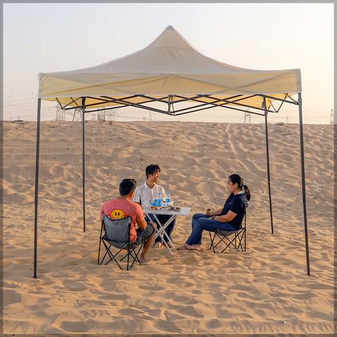 Heavy-duty waterproof canopy with rust-resistant iron frame for durability