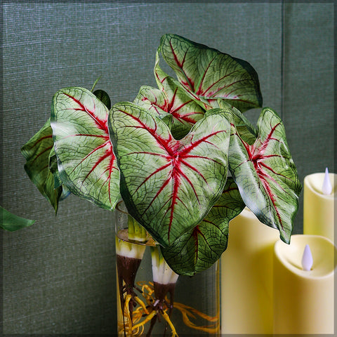 Artificial caladium bush for easy, no-maintenance greenery