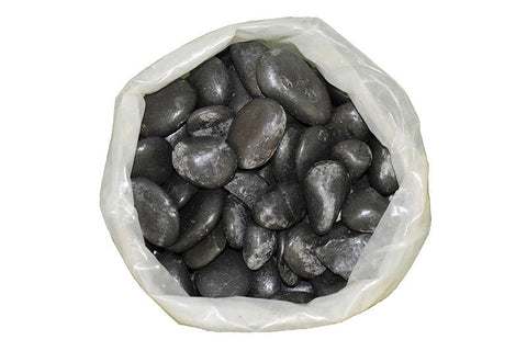 Black pebbles for garden decoration