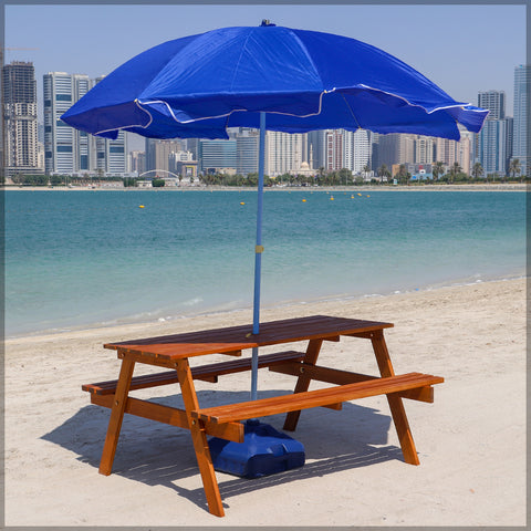 Wooden Bench With Umbrella Hole