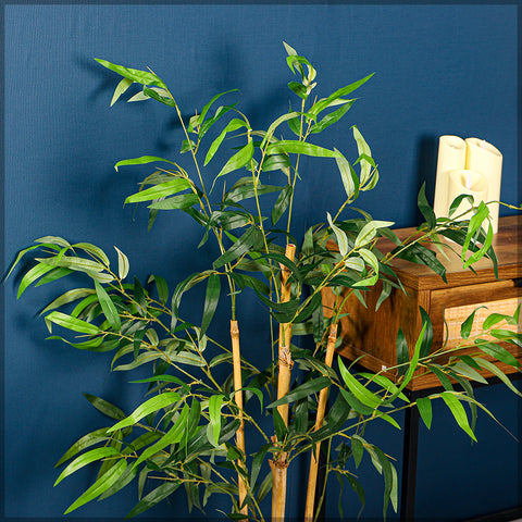 Artificial bamboo tree indoor placed in a contemporary home office