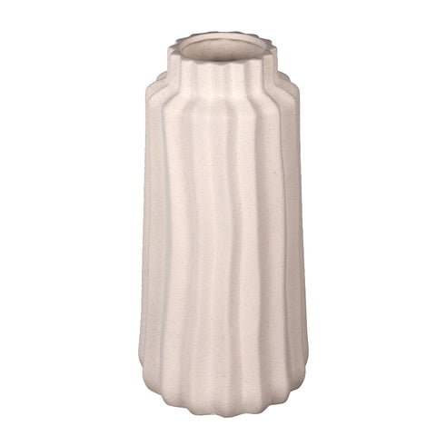 Matt cream ceramic vase for home decor