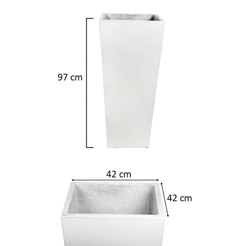 Tall Square Cement Planter Pot