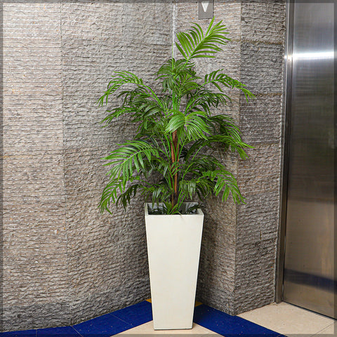 Tall Square Cement Planter Pot