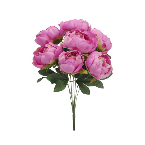 7 Heads Artificial Purple Silk Peony Flowers