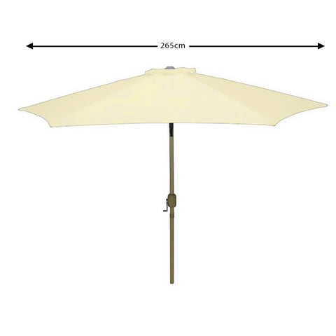 Cream 6 Ribs Replacement Patio Umbrella Canopy Cover (cloth only)