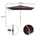 Heavy-duty rectangular patio umbrella with waterproof material