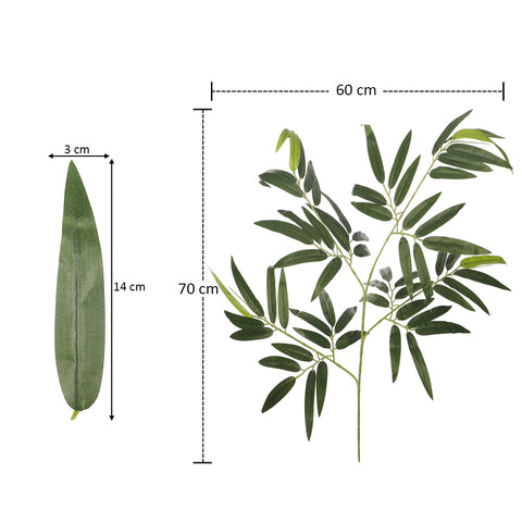 UV protected artificial bamboo and ficus leaves for outdoor use