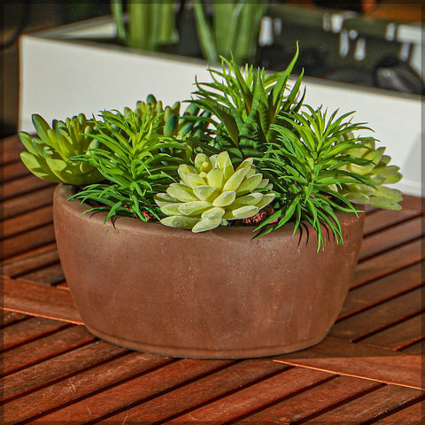 Large round cement planters