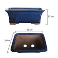 Blue rectangular planter