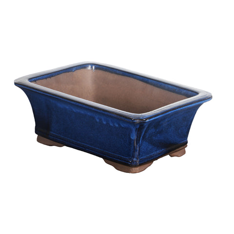 Rectangular blue planter