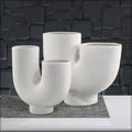 Contemporary u shaped white vase