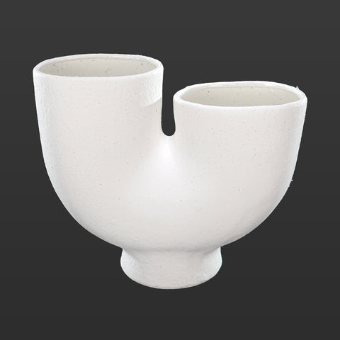 Large white ceramic vase for decor