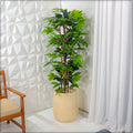 Concrete pot with leaf design for modern spaces