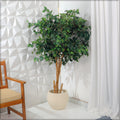 Durable round concrete planter for indoors