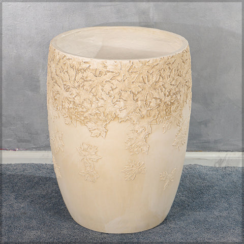 Maple Leaf Design Concrete Pot