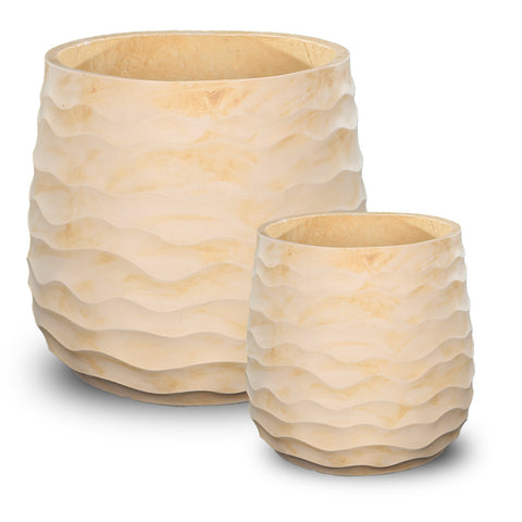 Elegant cream wavy design planter