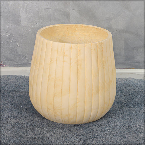 Round Ribbed Concrete Planter