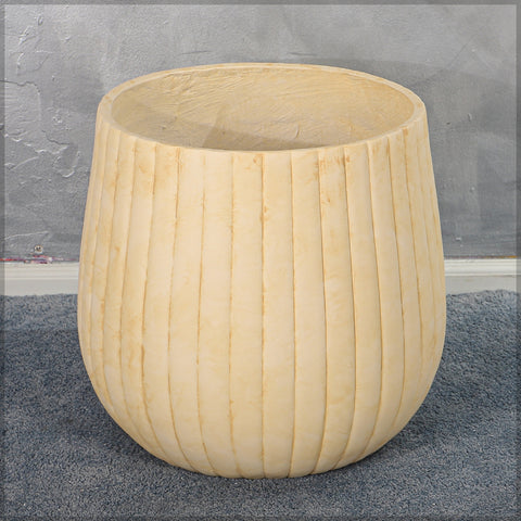 Round Ribbed Concrete Planter