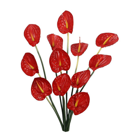 Artificial Single Anthurium Flower Red