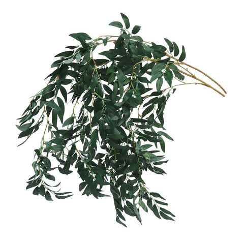 Faux willow branch with ruscus leaves for interior decoration