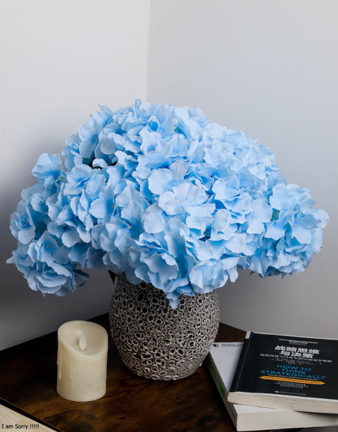 6 Head Silk Artificial Hydrangea Flowers