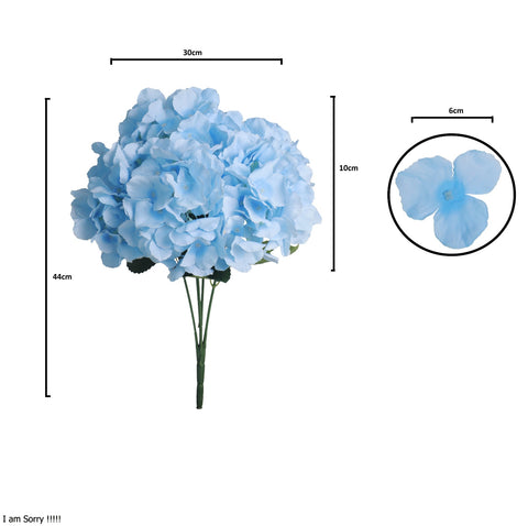 6 Head Silk Artificial Hydrangea Flowers