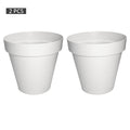 Durable and lightweight 2pcs round plastic planter pots