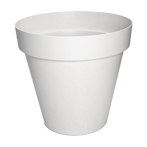 White Round Plastic Planter Pot