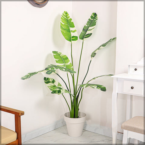 Elegant white round indoor planter for home decor