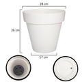 White plastic plant pot for indoor gardening