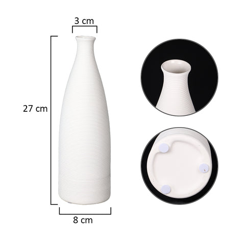 Slim white ceramic vase for minimalist interiors