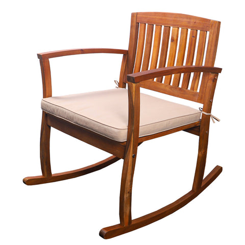 Acacia wood rocking chair