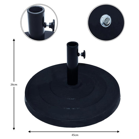 This Round Umbrella Parasol Base is expertly designed to provide a secure and stable foundation for your umbrella.