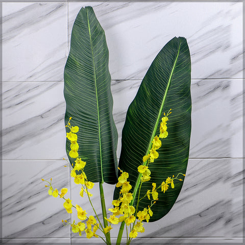 Tropical artificial banana leaves