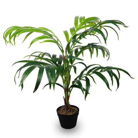 Realistic artificial palm plant with fake palm leaves for home decor