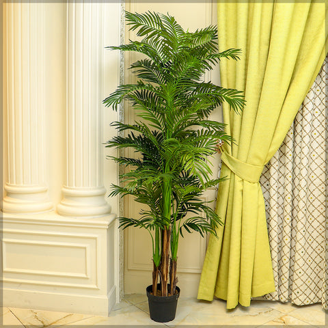 Green artificial palm tree