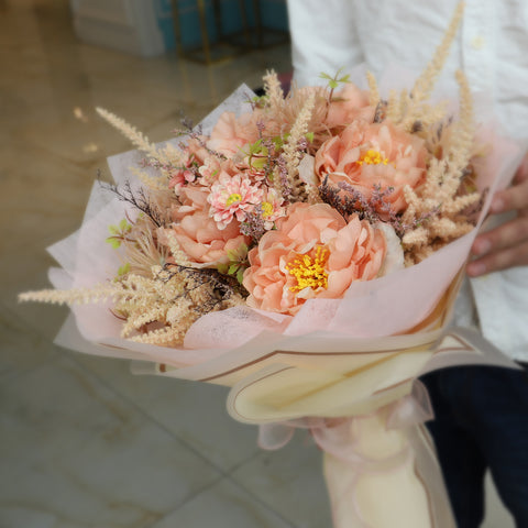 Beautiful Bridal Wedding Flowers Bouquet Peach