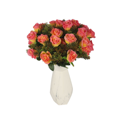 Silk Artificial Roses Flower Orange