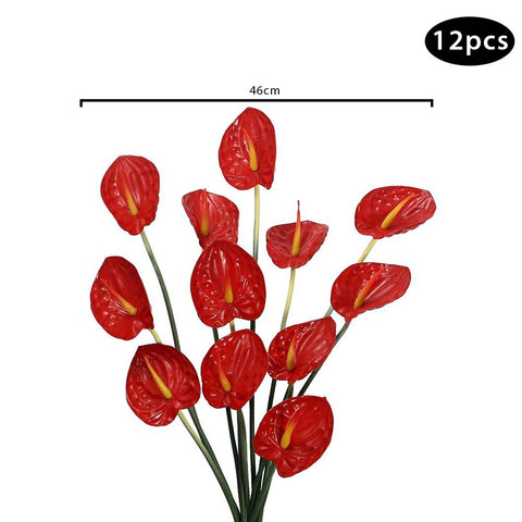 Artificial Single Anthurium Flower Red