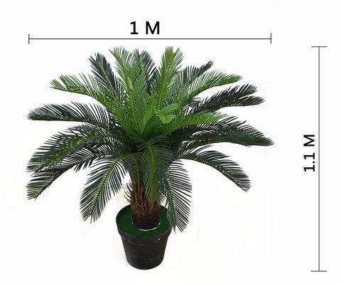 Realistic faux cycas plant with lush green leaves for home decor