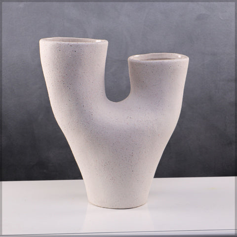 Sculptural ceramic vase with acacia vessel inspiration