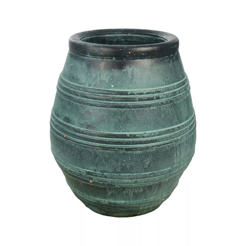 Green antique design clay pot