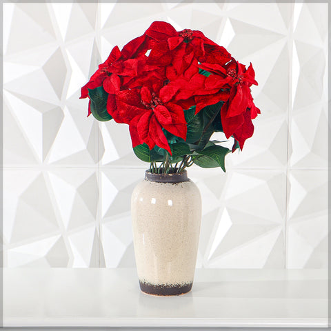 Artificial 7heads Poinsettia Flower