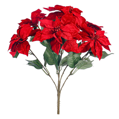 Artificial 7heads Poinsettia Flower