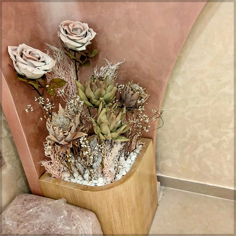 Artificial and Dried Flowers Arrangement